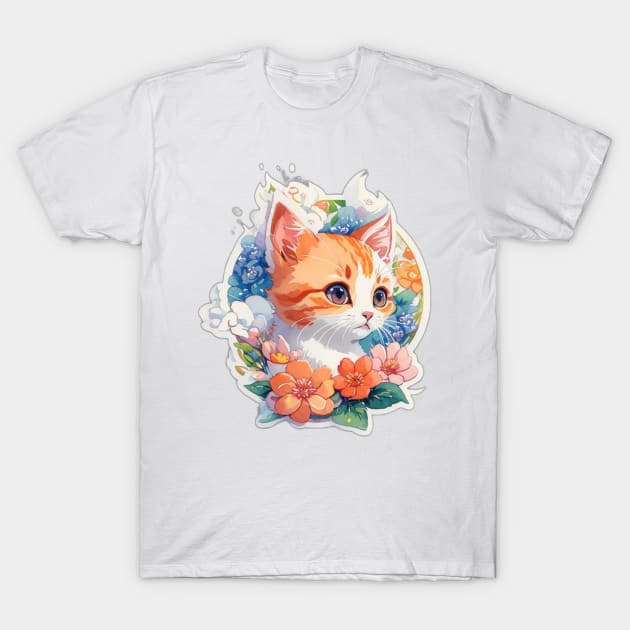 The beautiful cat among the flowers tom and jerry T-Shirt by hm_shop